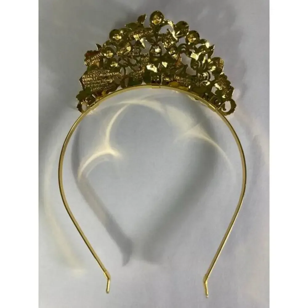 Disney Princess Gold Tiara for Kids Girls Rhinestone Crown Costume Accessory